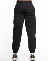 The Mens Sweatpants - Black - SZN8 - Left Leg Text & Bottom Right Icon - Full Color
