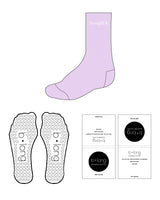 The Crew Sock - Light Purple - B Long Pilates - StrongHER - White Logos - White Grip
