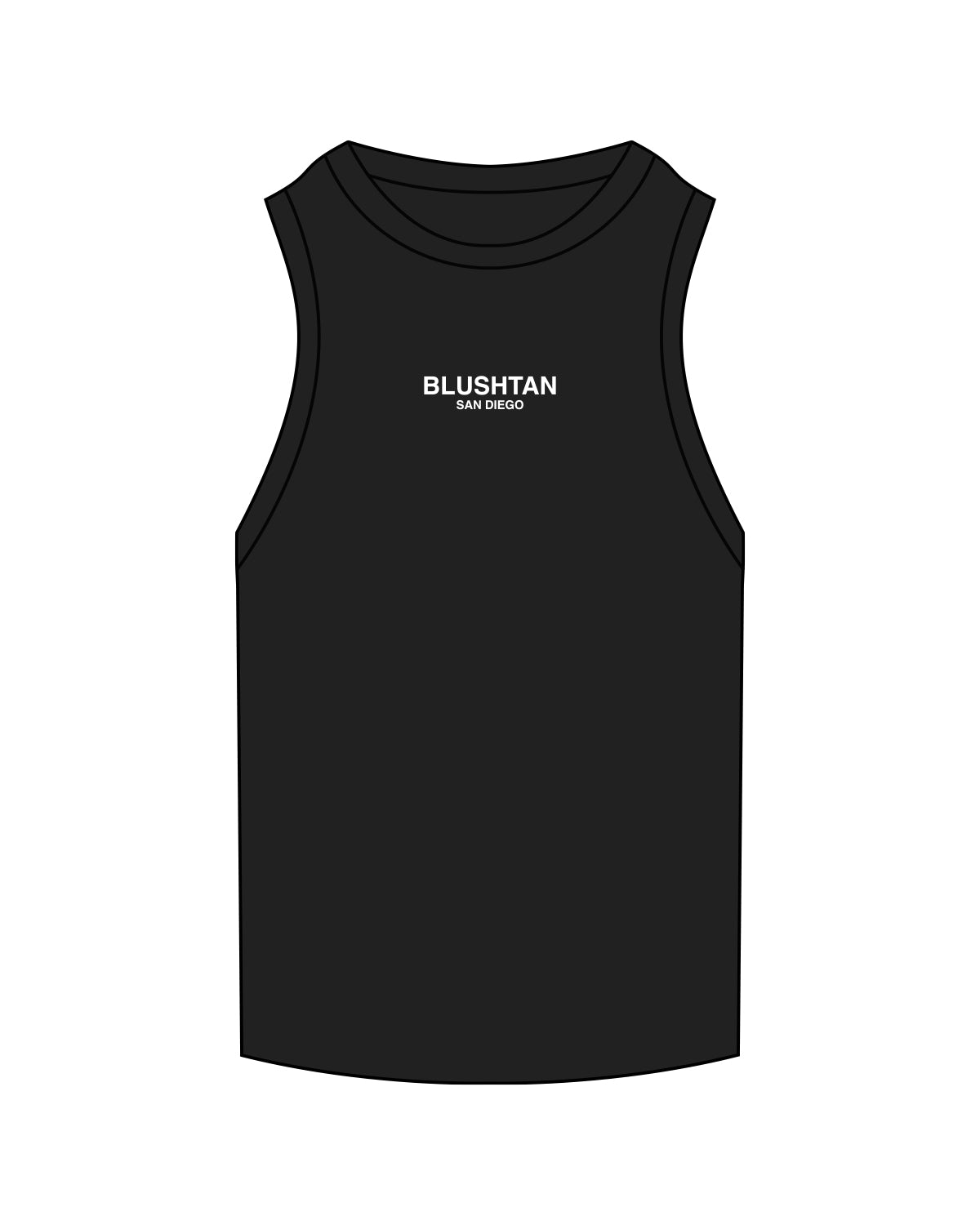 The Ribbed Full Length Tank - Black - Blush Tan - Blush Tan San Diego - White Embroidered