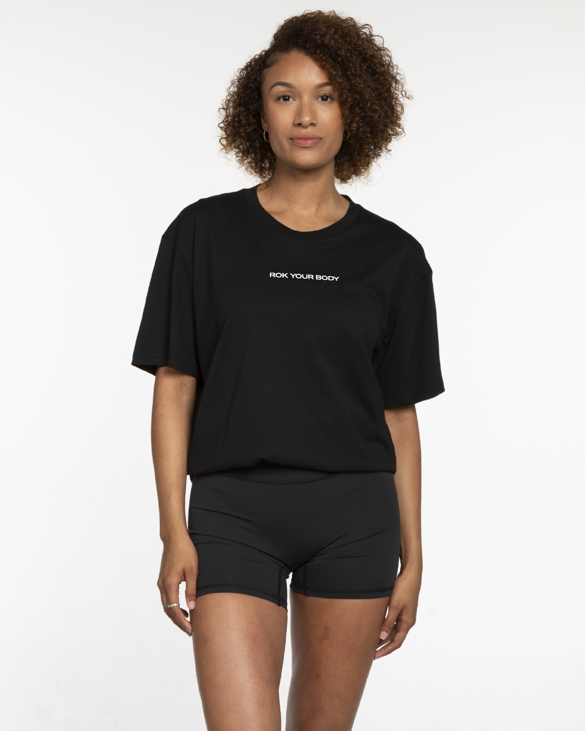 The Mens Tee - Black - Bodyrok Employee - Center Chest & Back Stacked - Printed - White