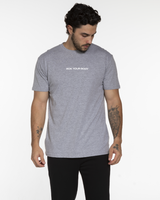 The Mens Tee - Heather  - Bodyrok Employee - Center Chest & Back Stacked - Printed - White