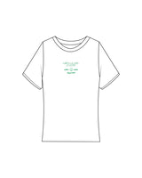 The Baby Tee - White - Girls Glamp and Glow - Center Chest Logos - Green