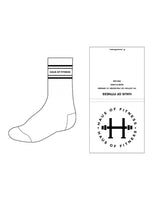 The Crew Sock - White - Haus of Fitness - Black Bands & Logos