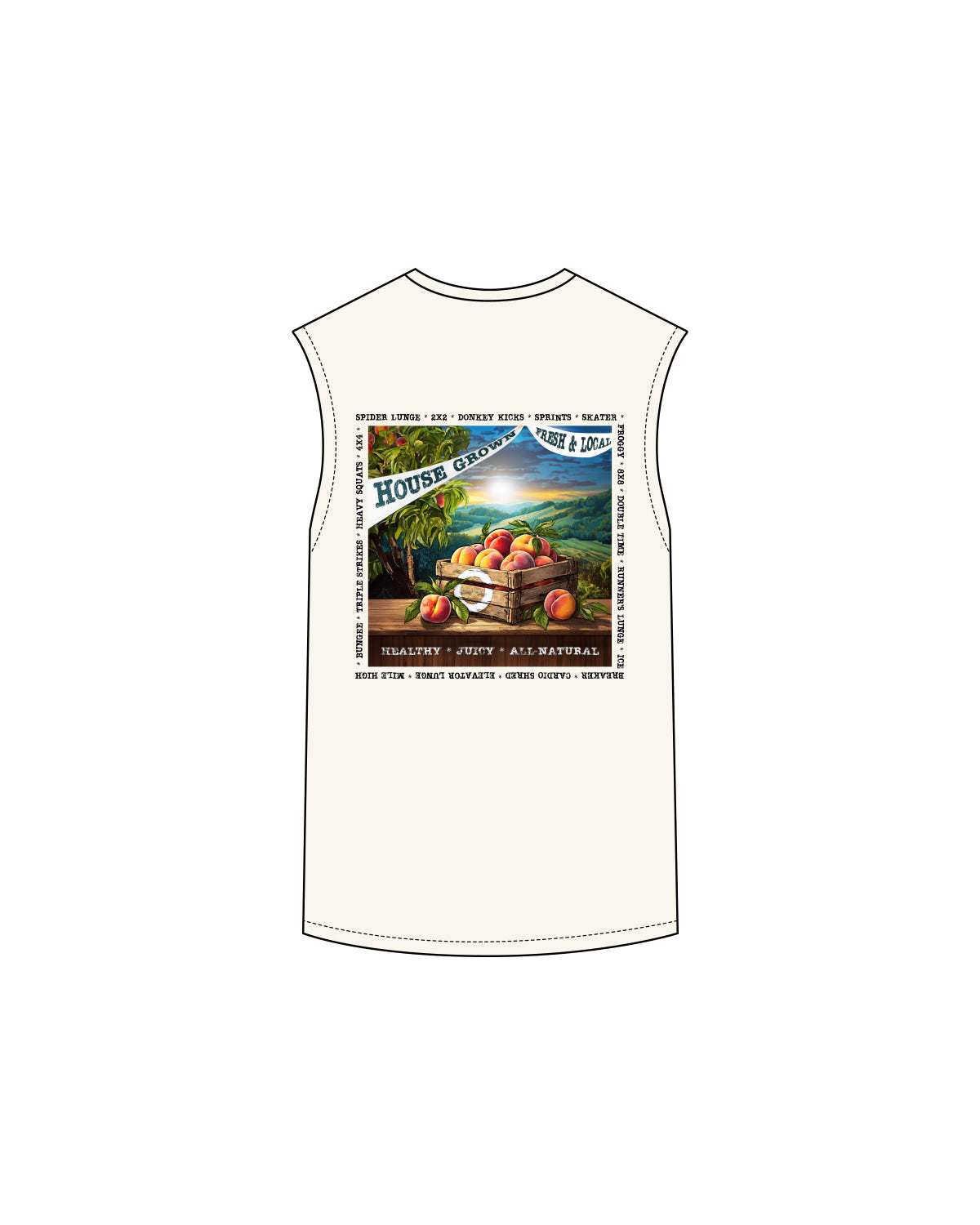 The Mens Tank - Off White - HiLo House - Left Chest / Back - Full Color Logos