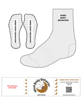The 3/4 Crew Sock - Heather - Mind Body - Center Stacked - Text - Black - Circle Shape Grip - Black