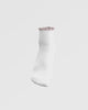 The 1/2 Crew Sock - White - Neighborhood Barre - Ruffle - Brand Pink - Text - EMB - Brand Pink - Circle Grip - Brand Pink