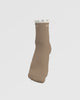 The Daily Pilates  3/4 Crew Sock - Tan - Ruffle