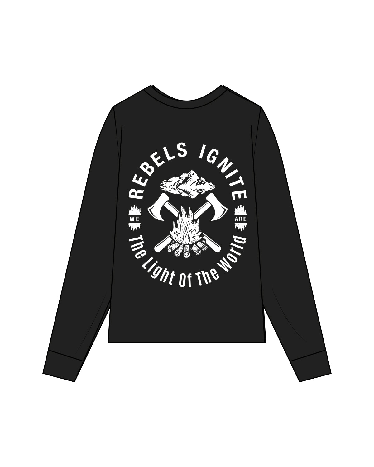 The Mens Long Sleeve - Black - Rebels Elite - Left Chest & Back - Full Color