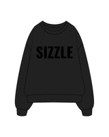 The Mens Crewneck - Black - Sizzle - Center Chest Logos - Tone on Tone