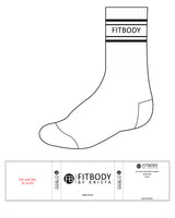 The Crew Sock - White - Fitbody - Bottom Line - Black
