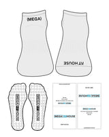 The Ankle Sock - Heather - Megafit House - Top & Tip Text - Black - Circular Shape Grip - Transparent