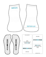 The Ankle Sock - White - Megafit House - Top & Tip Text - Blue - Circular Shape Grip - Transparent