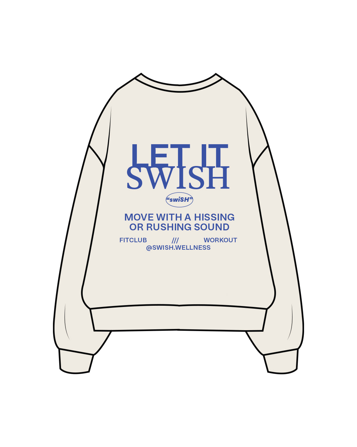 The Classic Crewneck - Off White - Swish Studios - Front and Back Logos - Blue