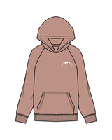The Womens Hoodie - Clay - Symmetry Yoga - Left Chest & Back Logos - White