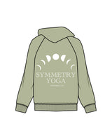 The Womens Classic Hoodie - Pistachio - Symmetry Yoga - Left Chest & Back Logos - White