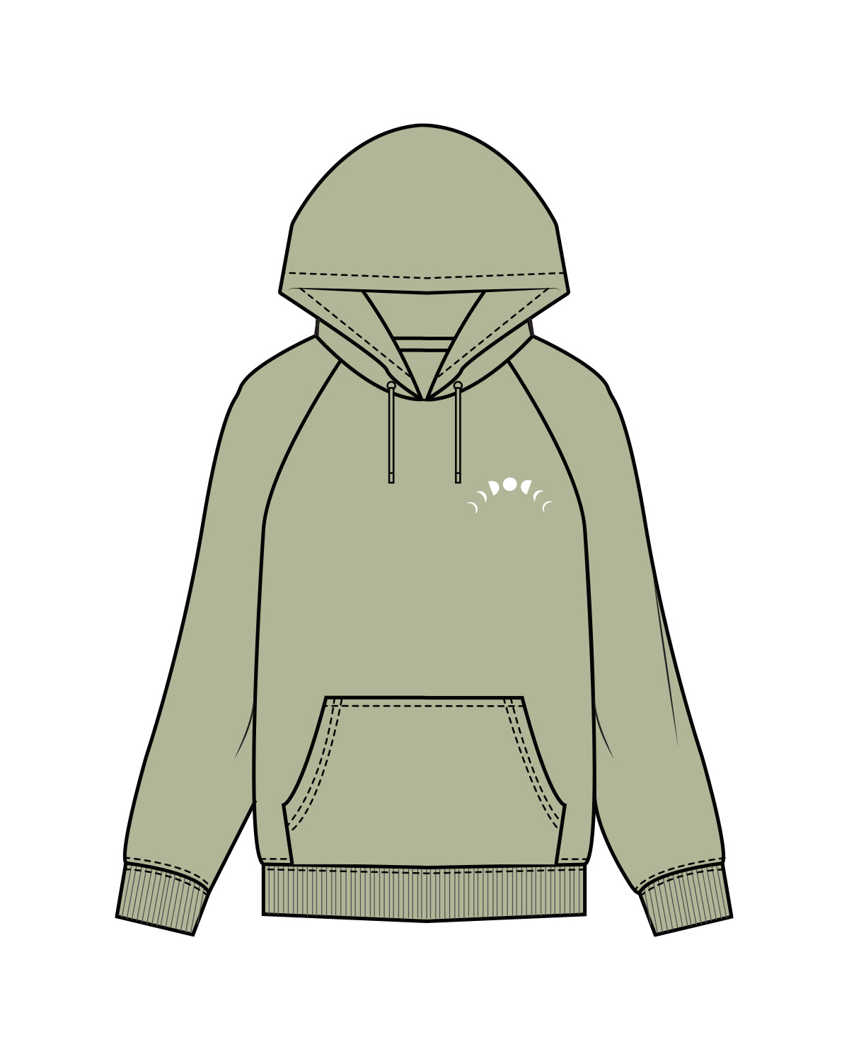 The Womens Classic Hoodie - Pistachio - Symmetry Yoga - Left Chest & Back Logos - White