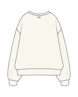 The Womens Heavy Crewneck - Off White - The Vibe - Center Chest Stacked & Back Neckline Center - Full Color
