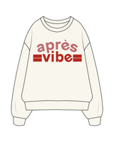 The Womens Heavy Crewneck - Off White - The Vibe - Center Chest Stacked & Back Neckline Center - Full Color