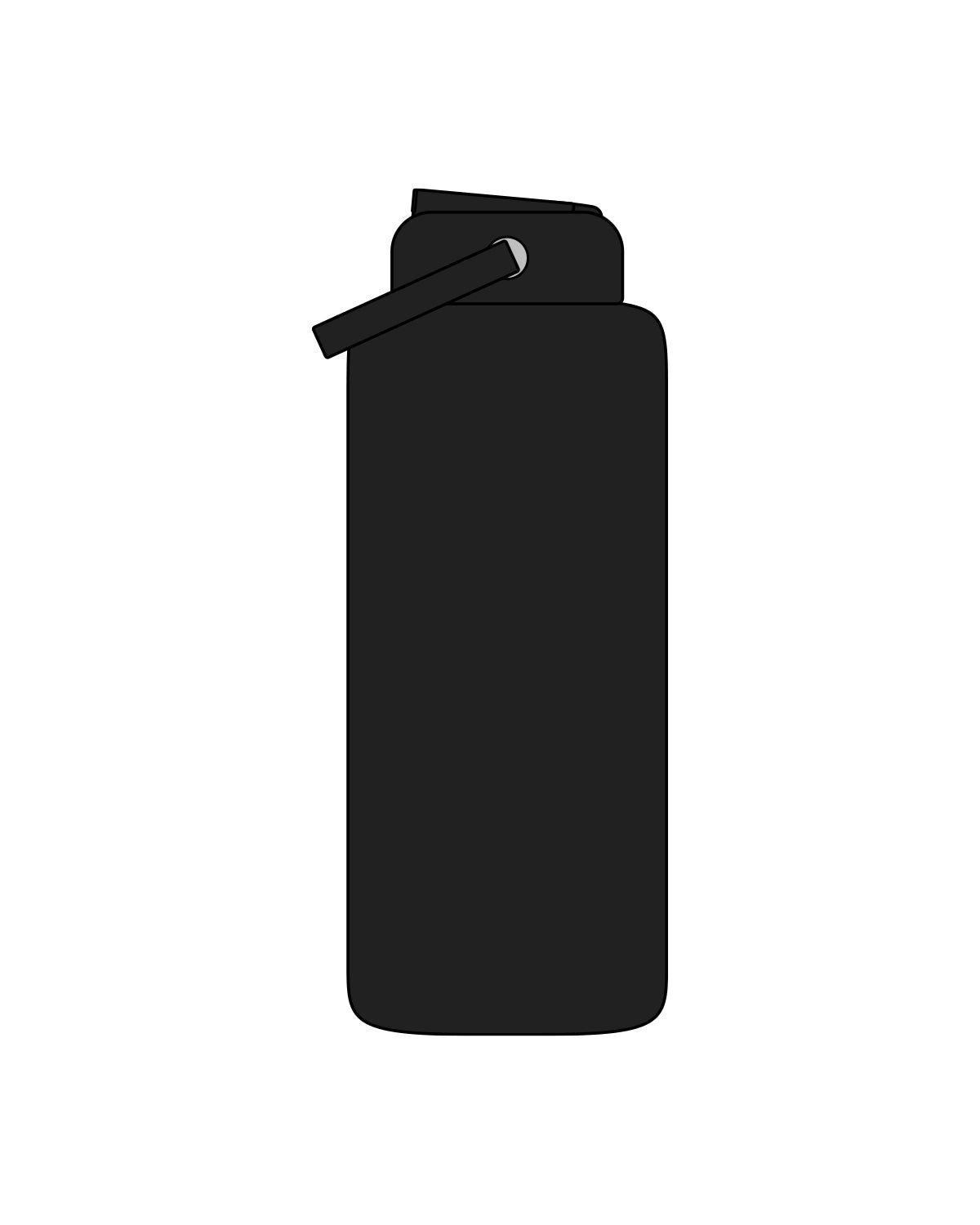 THE WIDE MOUTH WATER BOTTLE - Charcoal - CORE REFORM - Center Body "Not Pilates" - White